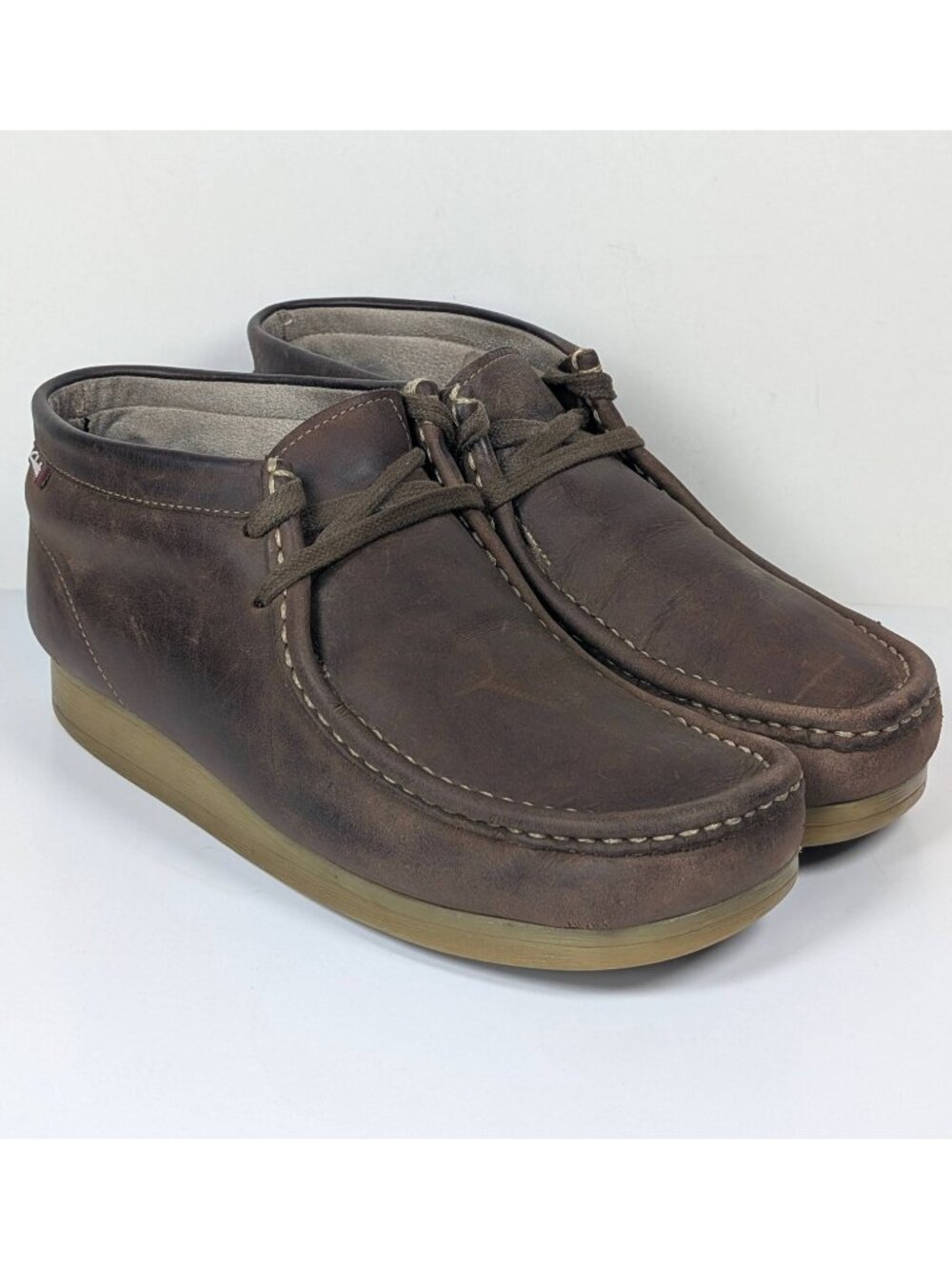 Clarks Beeswax Brown Leather Crepe Sole Desert Chukka Boots Mens Size 9 Lace Up